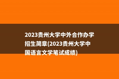 2023成都大学中外合作办学报考指南(成都大学2022年)